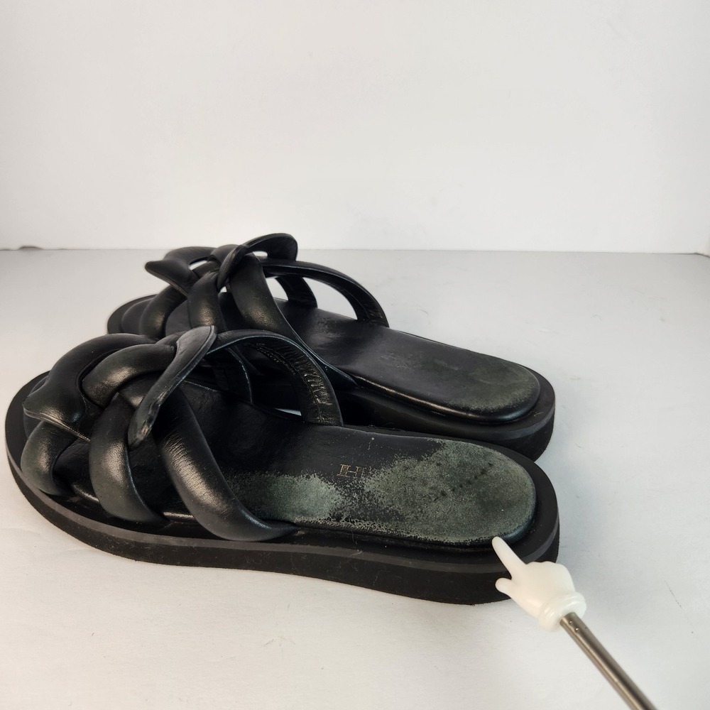 Coach Georgie Women's C Signature‎ Black Leather Slip-On Sandals Size 6B - Picture 2 of 6